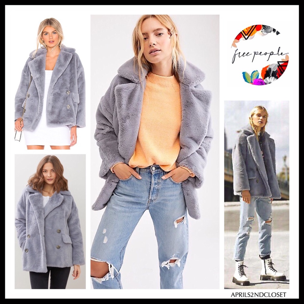 FREE PEOPLE TEDDY COAT JACKET FAUX FUR COAT A3C - Picture 4 of 16